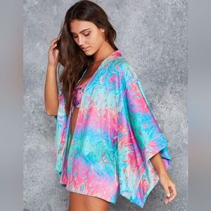 Blackmilk I Bleed Minty Rainbows Kimono -- Limited
